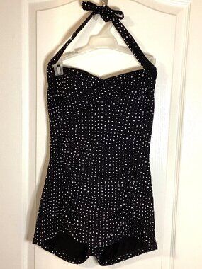 Seafolly Women's One Piece Bathing Suit Swimming Suit Swimwear Polka-Dot Retro